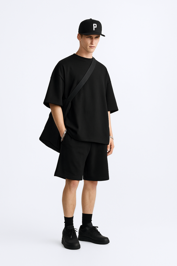 Men Jet Black Co-Ord Set