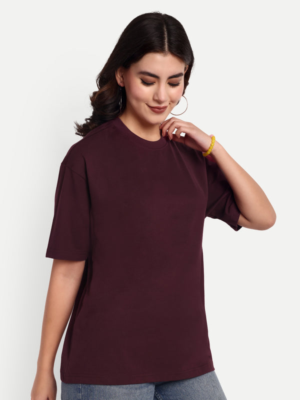 Garnet Wine Red Oversized T-Shirt