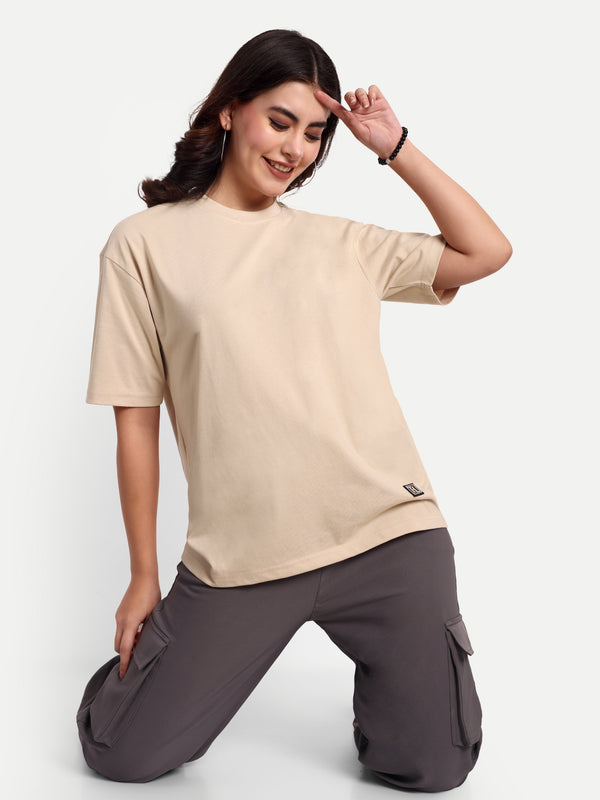 Champagne Beige Oversized T-Shirt